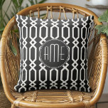 Benutzerdefiniertes Monogramm für Schwarz und Weiß Kissen<br><div class="desc">Ein kühnes Deko-Design in frischen, trendigen Farben. Wenn Sie die Monogramme anpassen müssen, klicken Sie auf die Schaltfläche Anpassen und ändern Sie sie.</div>