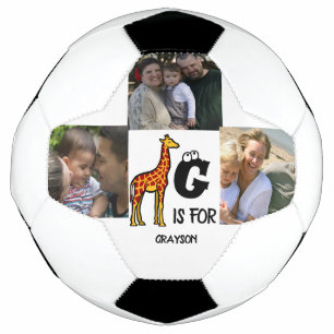 Benutzerdefiniertes Monogramm G ist für Giraffen n Fußball