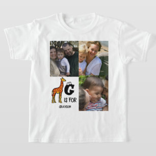Benutzerdefiniertes Monogramm G ist für Giraffen n T-Shirt