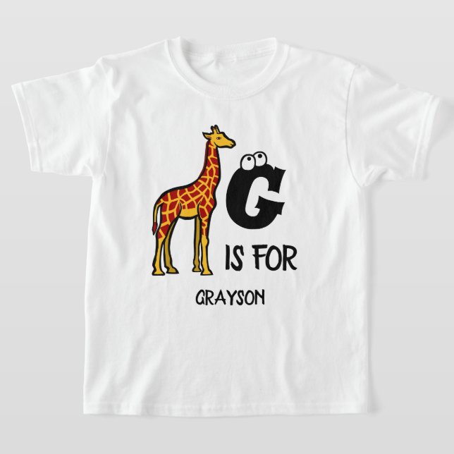 Benutzerdefiniertes Monogramm G ist für Giraffen n T-Shirt (Ablage )