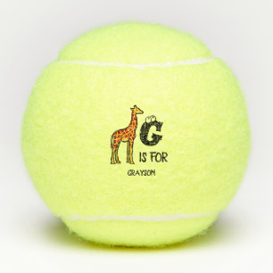 Benutzerdefiniertes Monogramm G ist für Giraffen n Tennisbälle