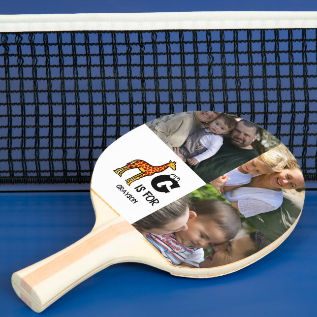 Benutzerdefiniertes Monogramm G ist für Giraffen n Tischtennis Schläger (InSitu)