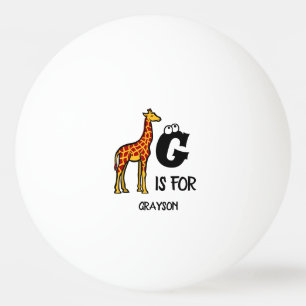 Benutzerdefiniertes Monogramm G ist für Giraffen n Tischtennisball