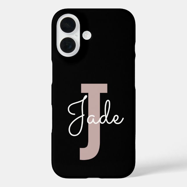 Benutzerdefiniertes Monogramm-Geschenk für Namen,  iPhone 16 Hülle (Rückseite)