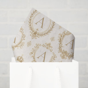 Benutzerdefiniertes Monogramm Gold Royal Barock Lu Seidenpapier