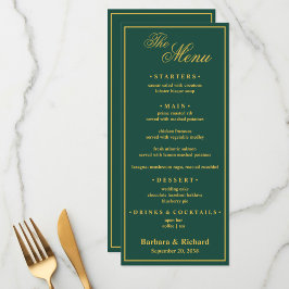 Benutzerdefiniertes Monogramm Golf-Thema Hochzeit Menükarte