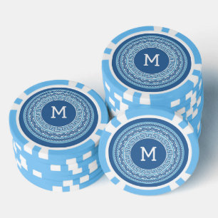 Benutzerdefiniertes Monogramm griechisches Muster Pokerchips