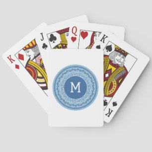 Benutzerdefiniertes Monogramm griechisches Muster Spielkarten