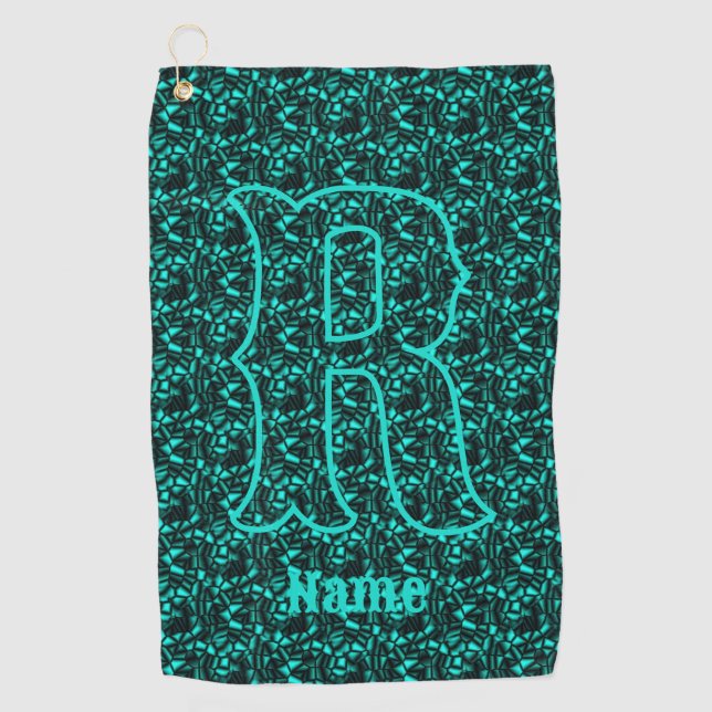 Benutzerdefiniertes Monogramm Ihr Anfangsbuchstabe Golfhandtuch (Vorderseite)