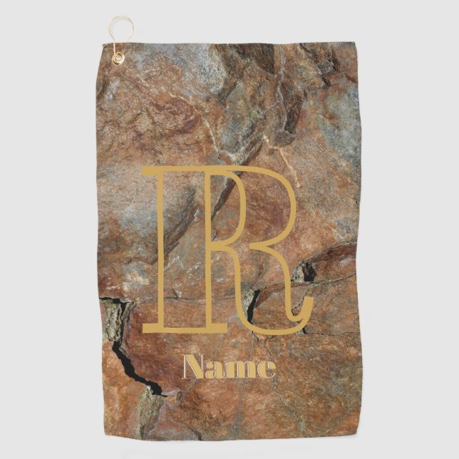 Benutzerdefiniertes Monogramm Ihr Anfangsbuchstabe Golfhandtuch (Vorderseite)