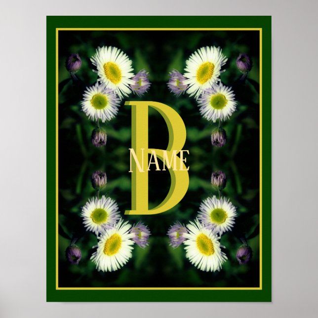 Benutzerdefiniertes Monogramm Ihr Anfangsbuchstabe Poster (Vorne)