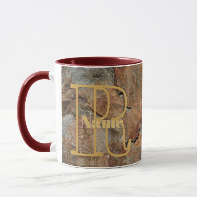Benutzerdefiniertes Monogramm Ihr Anfangsbuchstabe Tasse (Links)
