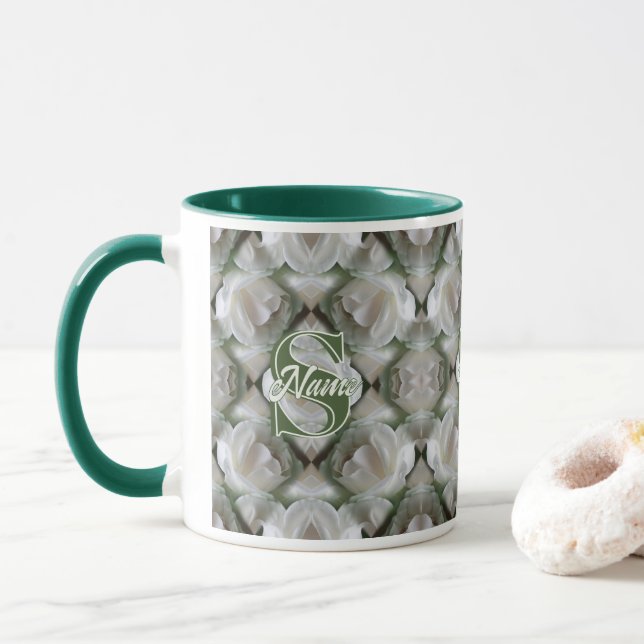 Benutzerdefiniertes Monogramm Ihr Anfangsbuchstabe Tasse (Mit Donut)