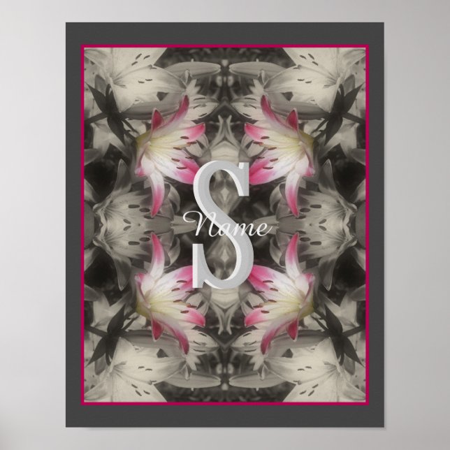 Benutzerdefiniertes Monogramm Ihre Anfangsbuchstab Poster (Vorne)