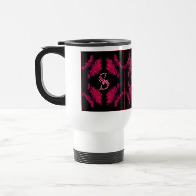 Benutzerdefiniertes Monogramm Ihre Anfangsbuchstab Reisebecher (Links)