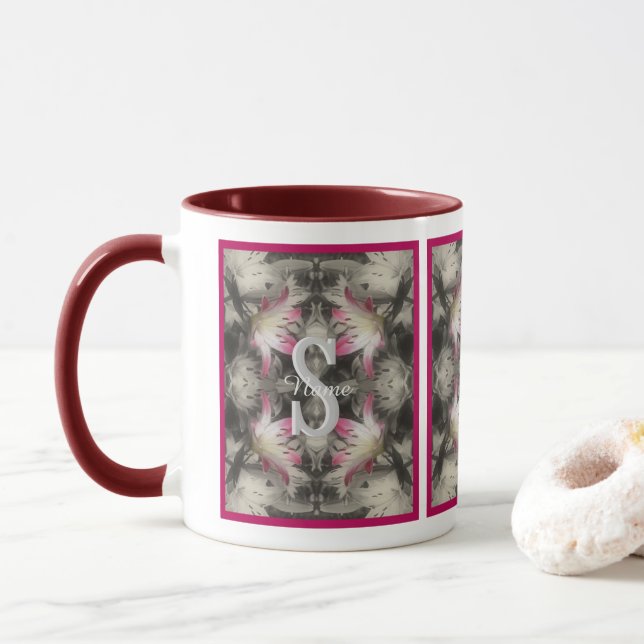Benutzerdefiniertes Monogramm Ihre Anfangsbuchstab Tasse (Mit Donut)