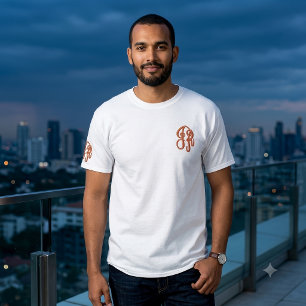 Benutzerdefiniertes Monogramm JR Initial Script El Besticktes T-Shirt
