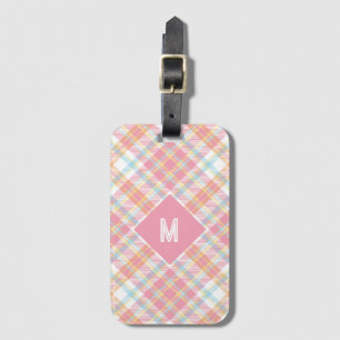 Benutzerdefiniertes Monogramm Kariert / Tartan Mus Gepäckanhänger