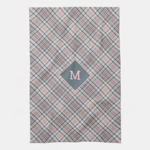 Benutzerdefiniertes Monogramm Kariert / Tartan Mus Geschirrtuch