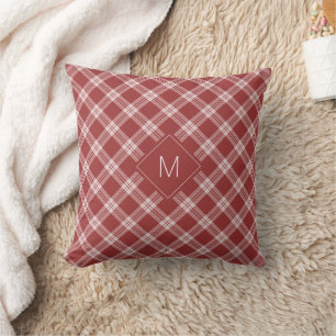 Benutzerdefiniertes Monogramm Kariert / Tartan Mus Kissen