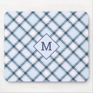 Benutzerdefiniertes Monogramm Kariert / Tartan Mus Mousepad