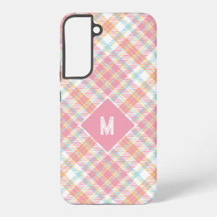 Benutzerdefiniertes Monogramm Kariert / Tartan Mus Samsung Galaxy Hülle