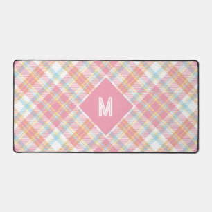 Benutzerdefiniertes Monogramm Kariert / Tartan Mus Schreibtischunterlage