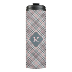 Benutzerdefiniertes Monogramm Kariert / Tartan Mus Thermosbecher
