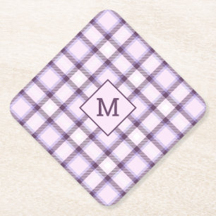 Benutzerdefiniertes Monogramm Kariert / Tartan Mus Untersetzer