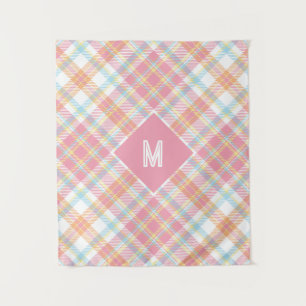 Benutzerdefiniertes Monogramm Kariert / Tartan Mus Wandteppich