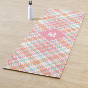 Benutzerdefiniertes Monogramm Kariert / Tartan Mus Yogamatte