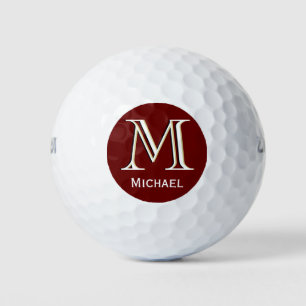 Benutzerdefiniertes Monogramm mit drei Ebenen mit  Golfball