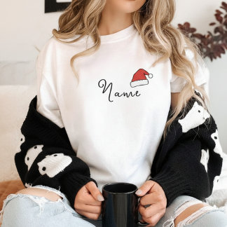 Benutzerdefiniertes Monogramm mit Santa-Hut für We T-Shirt