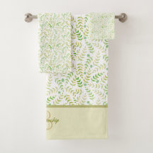 Benutzerdefiniertes Monogramm Name Art Fern Leaf M