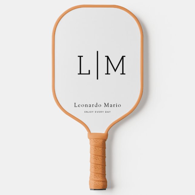 Benutzerdefiniertes Monogramm Name  Pickleball Schläger (Vorderseite)