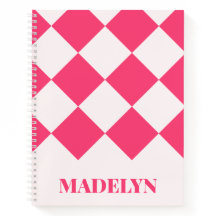 Benutzerdefiniertes Monogramm Name Pink & Weiß Geo