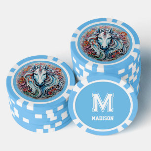 Benutzerdefiniertes Monogramm, Name und Farbeingab Pokerchips