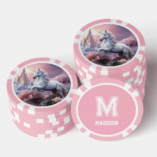 Benutzerdefiniertes Monogramm, Name und Farbeingab Pokerchips (Stapel)