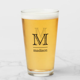 Benutzerdefiniertes Monogramm, Name und Farbpint-G Glas