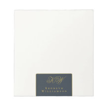 Benutzerdefiniertes Monogramm Navy Blau Gold Weiß 