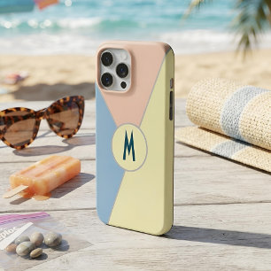 Benutzerdefiniertes Monogramm Pastellblau & Rosa F Case-Mate iPhone Hülle