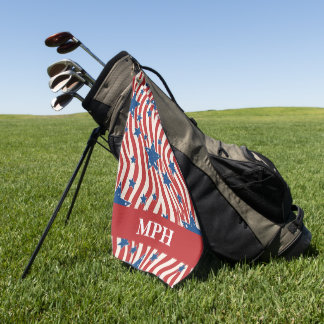 Benutzerdefiniertes Monogramm Patriotisches Golfha Golfhandtuch