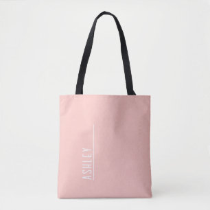 Benutzerdefiniertes Monogramm, pfirsichrosa neue L Tasche