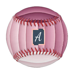 Benutzerdefiniertes Monogramm Pink Gradient Vertik Baseball