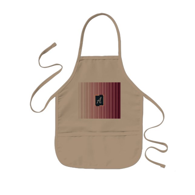 Benutzerdefiniertes Monogramm Rosa Gradient Vertik Kinderschürze (Vorne)