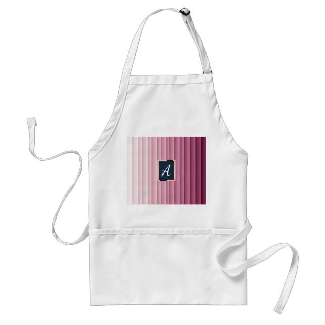 Benutzerdefiniertes Monogramm Rosa Gradient Vertik Schürze (Vorne)
