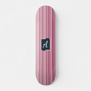 Benutzerdefiniertes Monogramm Rosa Gradient Vertik Skateboard