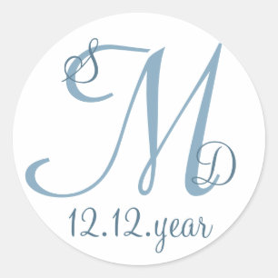 Benutzerdefiniertes Monogramm Runder Aufkleber