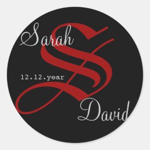 Benutzerdefiniertes Monogramm Runder Aufkleber