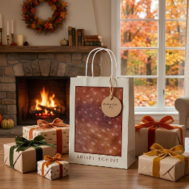 Benutzerdefiniertes Monogramm Russet Fawn Print Mittlere Geschenktüte